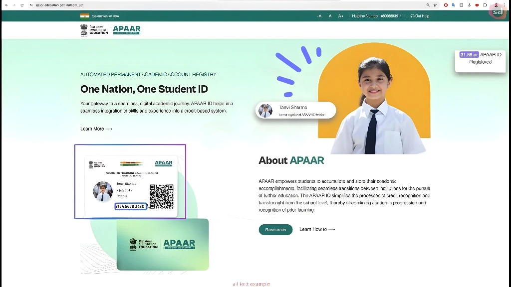 What is the APAAR ID Card?